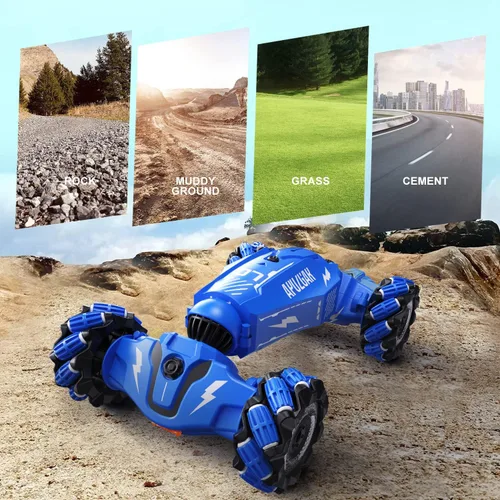 Miniatura 6 de LOOZIX Coche de Acrobacias RC Mejorado con Sensor de Gestos de Mano con Luces y Música, Coche RC de Derrape con Pulverización Controlado por Gestos