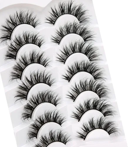 Miniatura 4 de Pooplunch - Pestañas postizas finas de visón sintético, estilo ojo de gato, naturales, cruzadas, tipo racimo, efecto 8D de volumen, tiras
