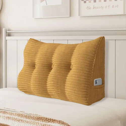 Miniatura 38 de Almohada de cuña triangular para cabecero, cojín de pana para sofá cama, respaldo grande, almohada de lectura, posicionamiento lumbar tapizado