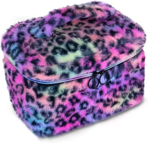 Miniatura 10 de Bolsa de cosméticos de doble capa, bolsa de maquillaje, bolsa de aseo grande, bolsa organizadora de maquillaje de viaje para niñas y mujeres, Negro