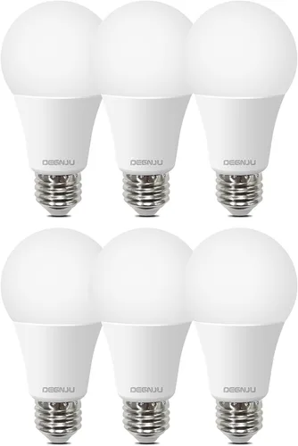 DEGNJU - Bombillas LED A19, bombillas de luz diurna de 5000 K de 100 vatios, 1500 lúmenes, base estándar E26, no regulables, bombillas LED de 13