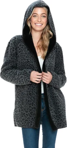 Miniatura 14 de Manta con capucha en forro polar grueso con bolsillo, color negro, tamaño grande, para mujeres y hombres, cálida y acogedora