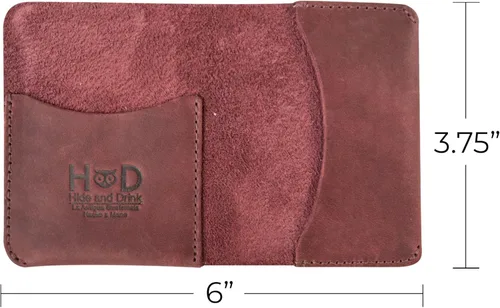 Miniatura 3 de Hide & Drink, Tarjetero plegable hecho a mano de cuero de grano completo, almacenamiento de tarjetas de crédito, organizador de dinero, caja