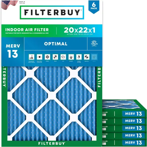 Miniatura 36 de Filterbuy Filtro de aire MERV 13 de 8 x 14 x 1 pulgadas para defensa óptima contra el humo y la alergia (paquete de 6), repuesto de filtros