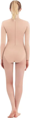 Miniatura 6 de Leotardo de cuello alto, manga larga, elastano, entrenamiento, fitness, body para mujer