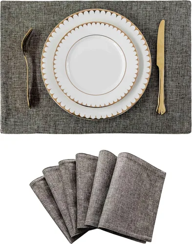 Miniatura 29 de Juego de 6 manteles individuales resistentes al calor para mesa de comedor y cocina de Home Brilliant, manteles individuales para mesa de comedor