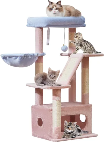 Miniatura 11 de Taoqimiao Árbol para gatos, torre para gatos de 38.5 pulgadas para gatos de interior, adecuado para gatitos con lujoso condominio para gatos