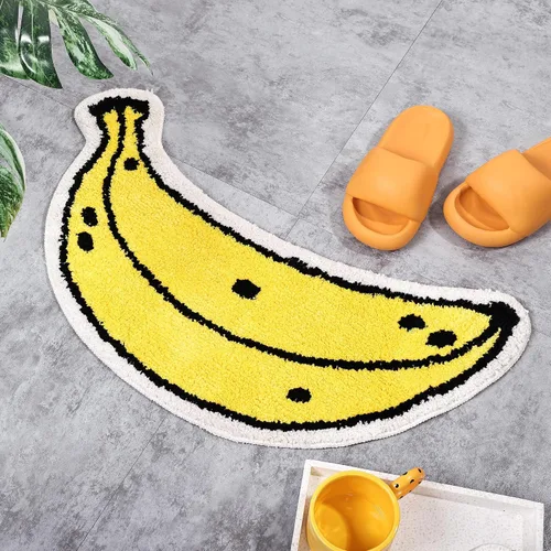 Miniatura 9 de FROZZUR Alfombra de baño de plátano, tapetes de baño para baño, bonita alfombra de bañera amarilla en forma de fruta, alfombra de baño de Navidad