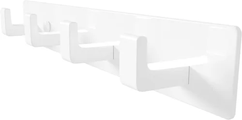Miniatura 9 de GWAAZXGZ Perchero negro para montaje en pared, 12.5 pulgadas, moderno riel de gancho de metal con 4 ganchos en ángulo recto, organizador montado