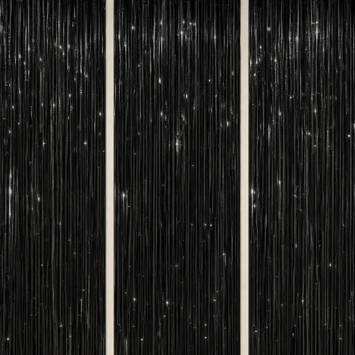 DECOCKRAT Paquete de 3 Telón de Fondo de Flecos de Papel Aluminio - Cortinas de Oropel Negro Brillante para Decoración de Fiestas/Accesorios de