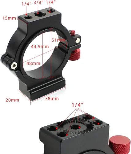 Miniatura 4 de Adaptador de junta tórica Estabilizador de 3 ejes 1/4 Tornillo de extensión de anillo de expansión Micrófono Montaje de luz de video LED Compatible
