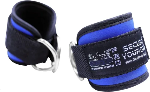 Miniatura 20 de Correas de tobillo para máquinas de cable con doble anillo en D, puños de neopreno premium ajustables para mejorar piernas, abdominales y glúteos