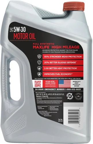 Miniatura 2 de Valvoline Aceite de motor sintético completo de alto kilometraje con tecnología MaxLife 5W-30, 5 cuartos de galón