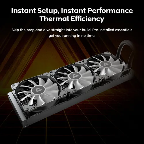 Miniatura 20 de MONTECH HyperFlow Digital 240 - Enfriador líquido de CPU, AIO de 9.449 in con bomba de 3100 RPM, 2 ventiladores E28 ARGB de 4.724 in, pantalla