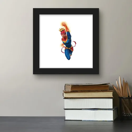 Miniatura 5 de Trends International Gallery Pops Marvel Comics Avengers - Póster de pared de Capitana Marvel, 12 x 12 pulgadas, versión enmarcada en negro