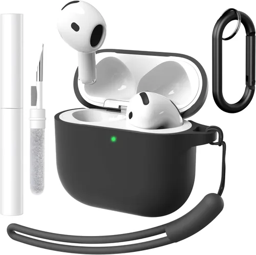Miniatura 20 de Brujula Funda protectora de silicona para AirPods 4 con ANC, compatible con AirPods de 4ª generación 2024 (Avocado, AirPods 4 con ANC)