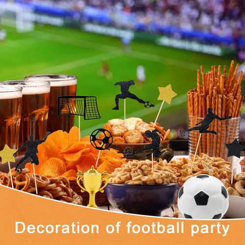 Miniatura 6 de 29 piezas de decoración de pastel de fútbol de cumpleaños decoración de pastel de fútbol jugador de pelota deportiva decoración de pasteles