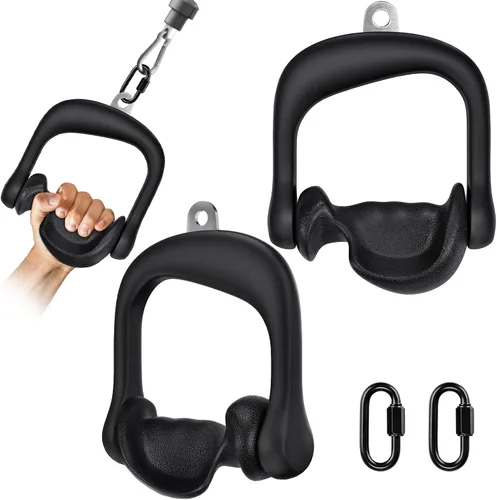 Miniatura 7 de Kipika Mango doble D resistente, accesorio de cable de barra en V, accesorio de fila para máquina de cable, antideslizante y cómodo, agarre