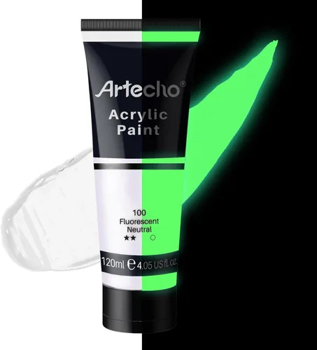 Miniatura 32 de Artecho - Pintura acrílica blanco titanio (120 ml / 4.05 oz), tubos de pintura para manualidades artísticas sobre lienzo, piedra, roca, madera