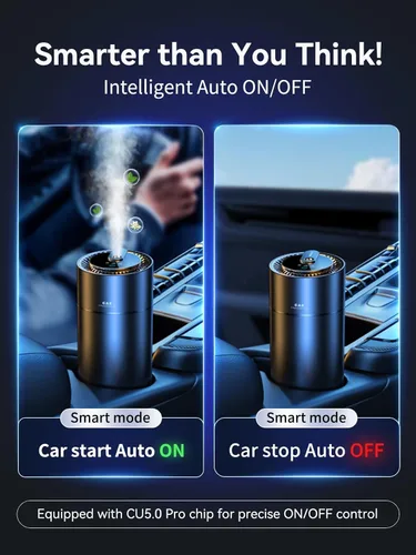 Miniatura 5 de Ceeniu Ambientadores inteligentes para automóvil, nueva experiencia de olor por niebla ultrasónica, encendido/apagado automático, potente batería