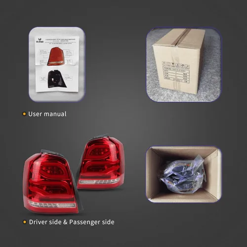 Miniatura 2 de VLAND Luces Traseras LED Rojas Compatibles con Toyota Highlander 2001-2007 con Función de Marcha Atrás, Funcionamiento, Freno y Giro, Lámparas