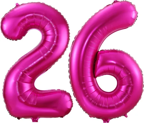 Miniatura 12 de Globo de cumpleaños de 40 pulgadas de color rosa intenso con el número 0, globos grandes de Mylar para fiesta de cumpleaños, aniversario, festival