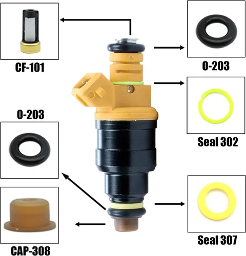 Miniatura 3 de HiSport Kits de servicio de reconstrucción de inyectores de combustible para motores EV1 universales juntas tóricas de inyector, espaciadores