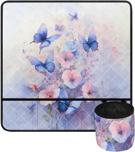 Miniatura 34 de Alfombrilla para máquina de coser con estampado de manzanas rojas para mesa con bolsillos, resistente al polvo, compatible con máquina de coser