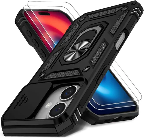 Miniatura 37 de Funda HakkTaoo para iPhone 13/iPhone 14 de 6.1 Pulgadas con Funda Deslizante para Cámara + Protector de Pantalla (2 Paquetes), Funda Protectora a