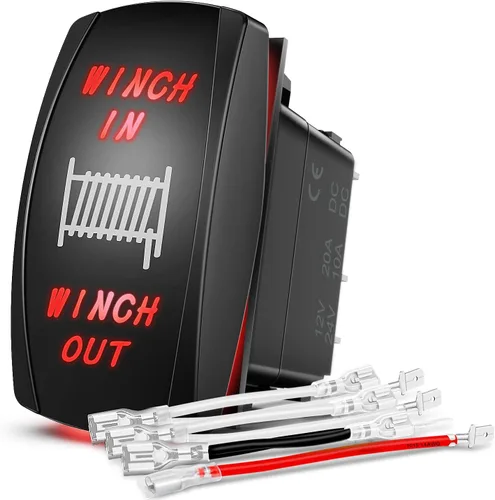 Miniatura 24 de Nilight NI-RS05 Interruptor basculante de barra de luz LED de 5 pines con láser, luces traseras, 20 A/12 V, 10 A/24 V, juego de cables de puente, 2