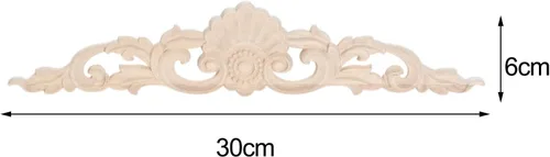 Miniatura 2 de MUXSAM Apliques tallados en madera, paquete de 2 calcomanías de tallas de madera sin pintar, superposición decorativa para paredes, puertas