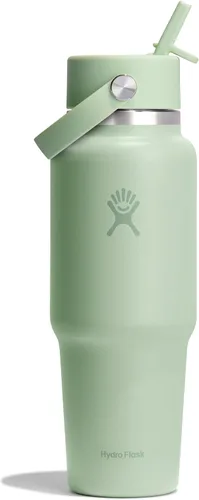 Miniatura 30 de Hydro Flask Botella de agua de viaje – Acero inoxidable aislado – Tapa ancha con pitillo, antiderrames, a prueba de fugas en 24 oz Trillium Pink
