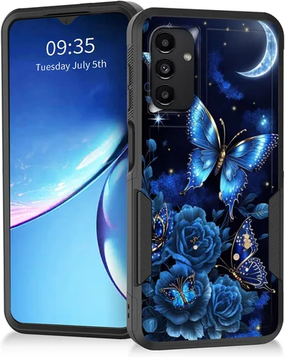 Miniatura 194 de Funda para Galaxy A14 5G, resistente de doble capa híbrida de policarbonato duro, goma suave, a prueba de golpes, funda protectora resistente