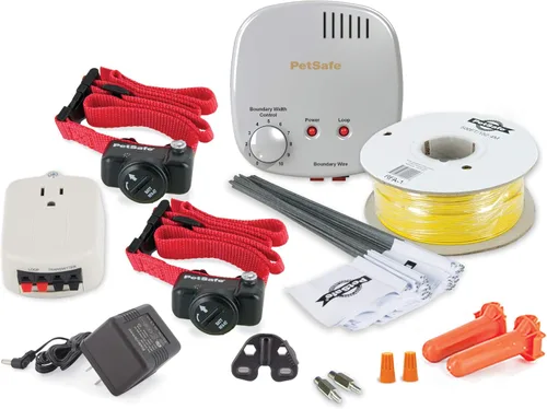 PetSafe Sistema de Valla Subterránea Básica para 2 Perros - Barrera Eléctrica para Mascotas de Fácil Instalación con Banderas de Señalización Visual