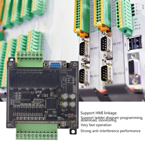 Miniatura 2 de Tablero controlador lógico programable DC 24V, módulo controlador de relé de tablero de control industrial FX1N-14MR, computadora industrial