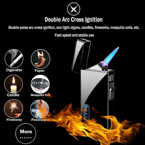 Miniatura 2 de Black Dragon - Encendedor de arco y butano 2 en 1, linterna de llama de chorro, recargable por USB, resistente al viento, recargable para barbacoas
