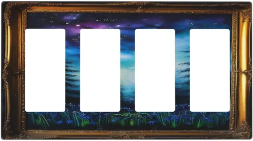 Miniatura 106 de BirdArt - Cubierta decorativa para interruptor de luz de 1 cuadrilla, placa de pared dúplex individual, placa frontal eléctrica para decoración