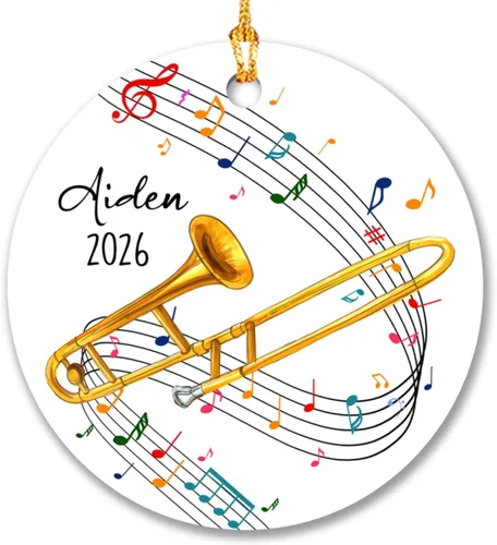 Miniatura 13 de Adorno de acordeón personalizado de Navidad con nombre, adorno de acordeón personalizado para árbol de Navidad 2026, adorno de acordeón