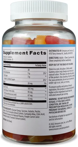 Miniatura 2 de Amazon Basics Aceite de pescado 303 mg, sabores de limón, naranja y fresa-plátano, 90 gomitas (2 por porción), ácidos grasos omega-3 EPA y DHA