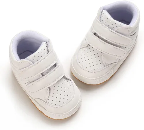 Miniatura 4 de E-FAK Zapatos de bebé para niños y niñas, zapatillas para bebés, suela de goma antideslizante, zapatos de cuna para primeros pasos de niños pequeños