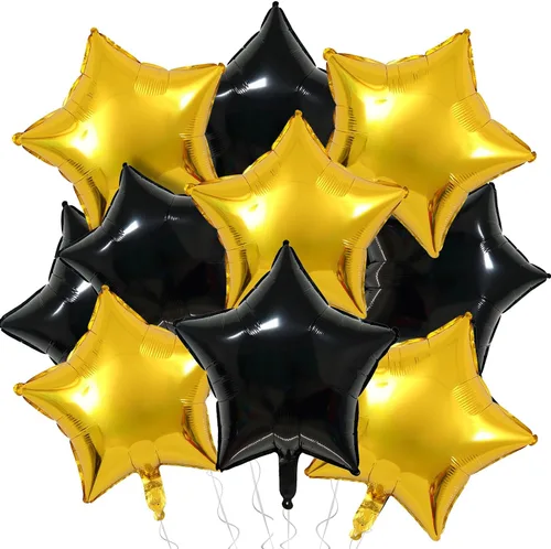 Miniatura 18 de Globos de papel de aluminio con forma de estrella de arena beige, marrón y blanco, 10 globos de Mylar en forma de estrellas de 18 pulgadas