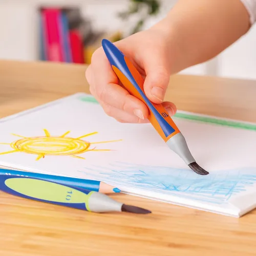 Miniatura 6 de Pelikan Griffix - Juego de pinceles de pintura para niños, 5 piezas ergonómicas con asas triangulares y cerdas sintéticas, suministros de arte