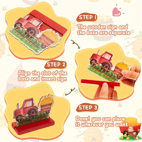 Miniatura 6 de 8 piezas de animales de granja, suministros para fiesta de cumpleaños, decoración temática de granja, decoración de baby shower, centro de mesa