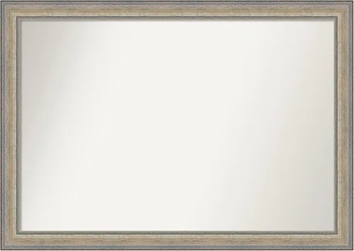 Miniatura 467 de Amanti Art Espejo de baño plateado para sobre fregadero, 28 x 47 pulgadas, espejo rectangular de plata imperial, marco de madera tradicional de gran