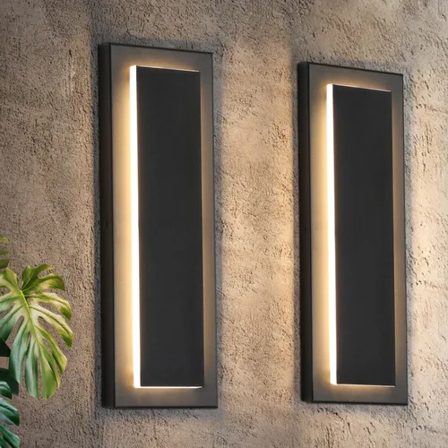 Miniatura 20 de tewei Aplique de Pared LED para Exteriores de Anochecer a Amanecer Iluminación Exterior, Accesorios de Iluminación Exterior Moderna Negro Mate Luces