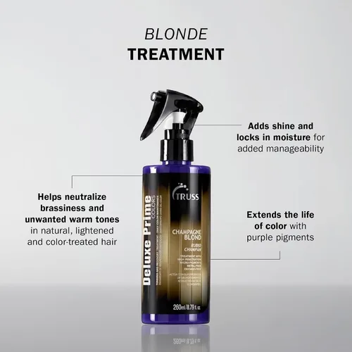 Miniatura 2 de TRUSS Spray para el cabello morado y tóner rubio - Spray para aclarar el cabello y reconstructor con tonificación personalizable - Deluxe Prime