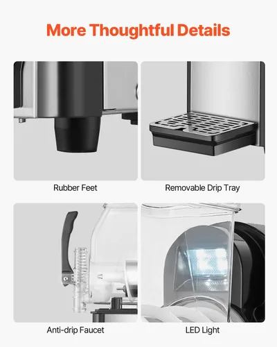 Miniatura 6 de VEVOR Máquina comercial para granizados, máquina de bebidas congeladas de un solo tanque de 4L, 16 tazas de acero inoxidable para batido
