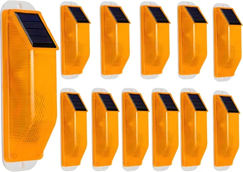 Miniatura 10 de Luz de advertencia estroboscópica solar: Lámpara de advertencia LED sensible de alto brillo impermeable IP65 intermitente faro de barricada Luz Wihte
