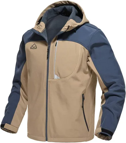 Miniatura 12 de Gopune Chaqueta Ligera de Carcasa Suave para Hombre con Forro Polar Impermeable con Capucha para Senderismo Chaqueta de Invierno
