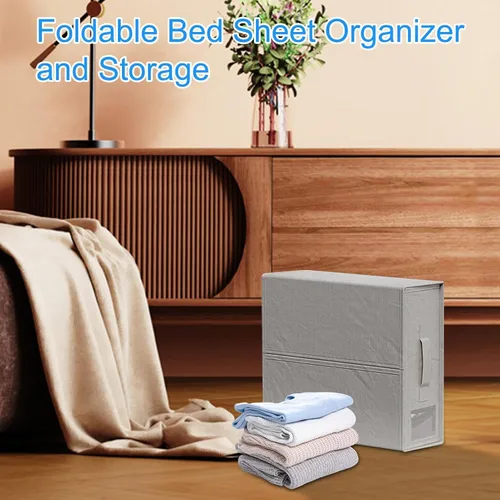 Miniatura 9 de Organizador plegable de almacenamiento de ropa de cama, organizador de sábanas, caja de almacenamiento de tela Oxford 600D para ropa de cama, toalla